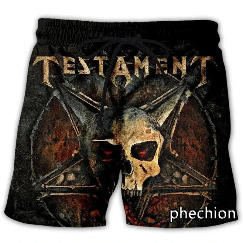 Testament Thrash Metal 3D Print Shorts – Unisex Streetwear for True Metalheads