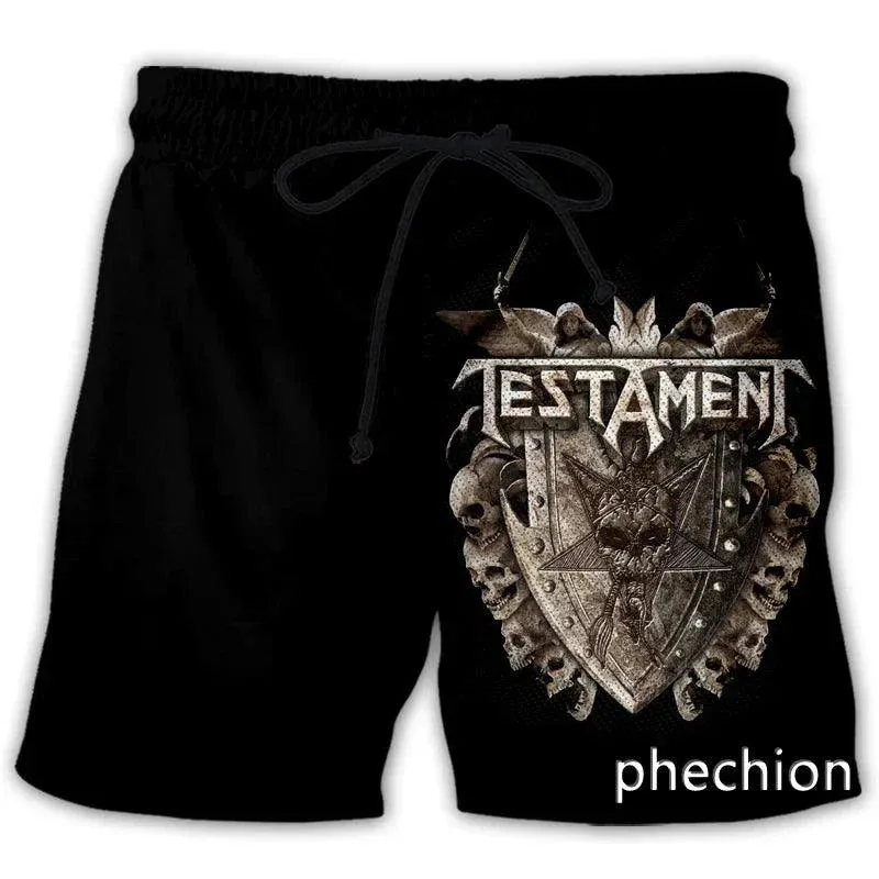 Testament Thrash Metal 3D Print Shorts – Unisex Streetwear for True Metalheads