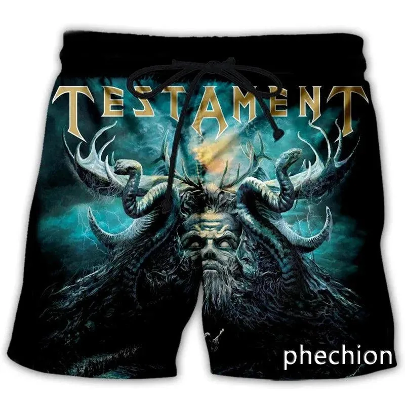 Testament Thrash Metal 3D Print Shorts – Unisex Streetwear for True Metalheads