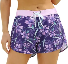unitop Women's Swim Shorts Quick Dry Summer Beach Drawstring Board Shorts Swimwear