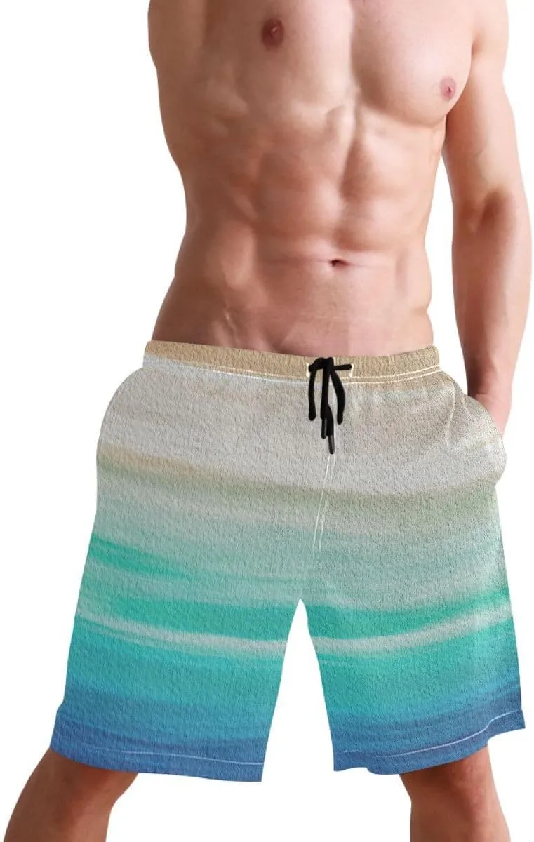 Wamika Men's Beach Shorts Swim Trunks Quick Dry Men Casual Board Shorts with Pockets M-XXL