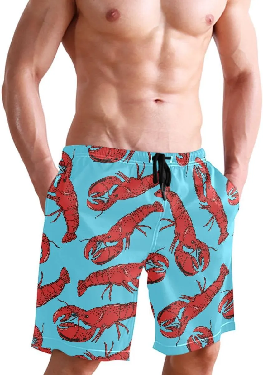 Wamika Men's Beach Shorts Swim Trunks Quick Dry Men Casual Board Shorts with Pockets M-XXL