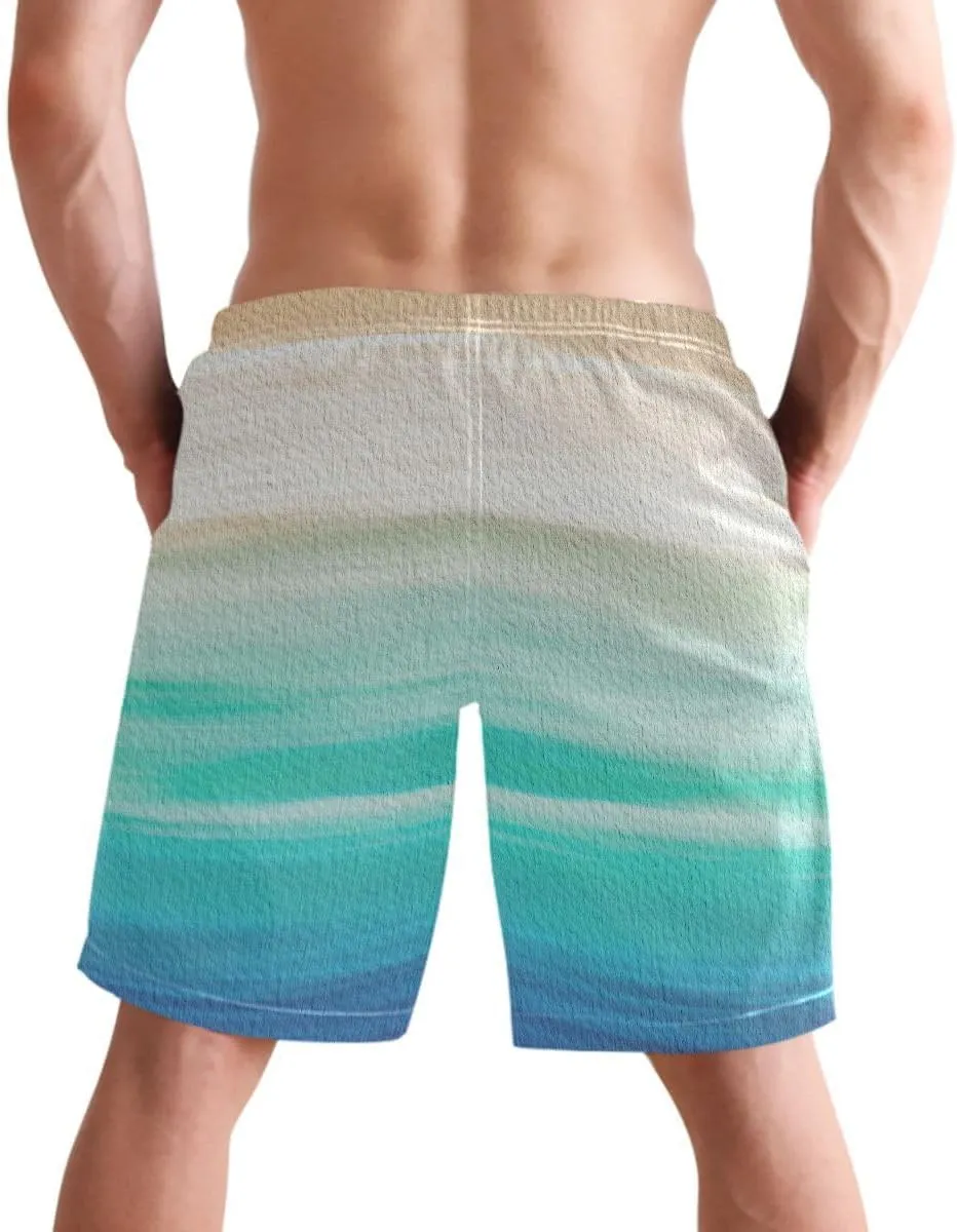 Wamika Men's Beach Shorts Swim Trunks Quick Dry Men Casual Board Shorts with Pockets M-XXL