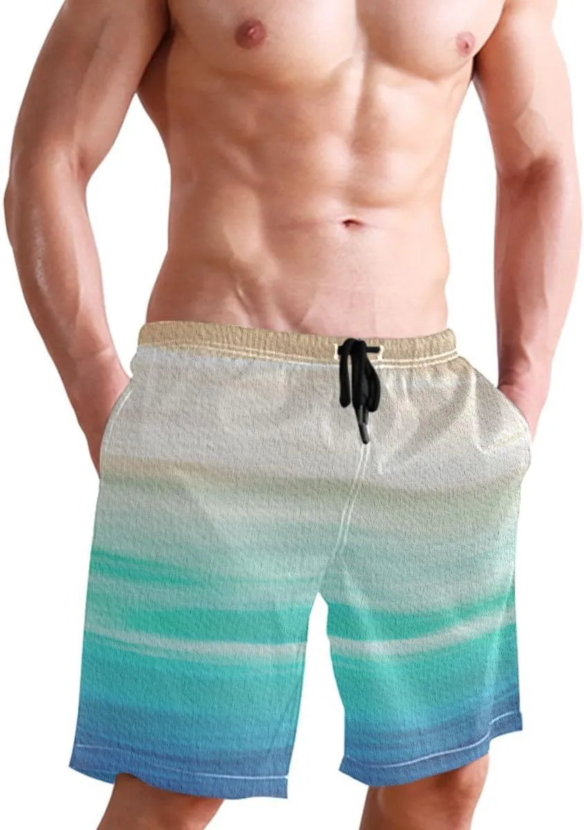 Wamika Men's Beach Shorts Swim Trunks Quick Dry Men Casual Board Shorts with Pockets M-XXL