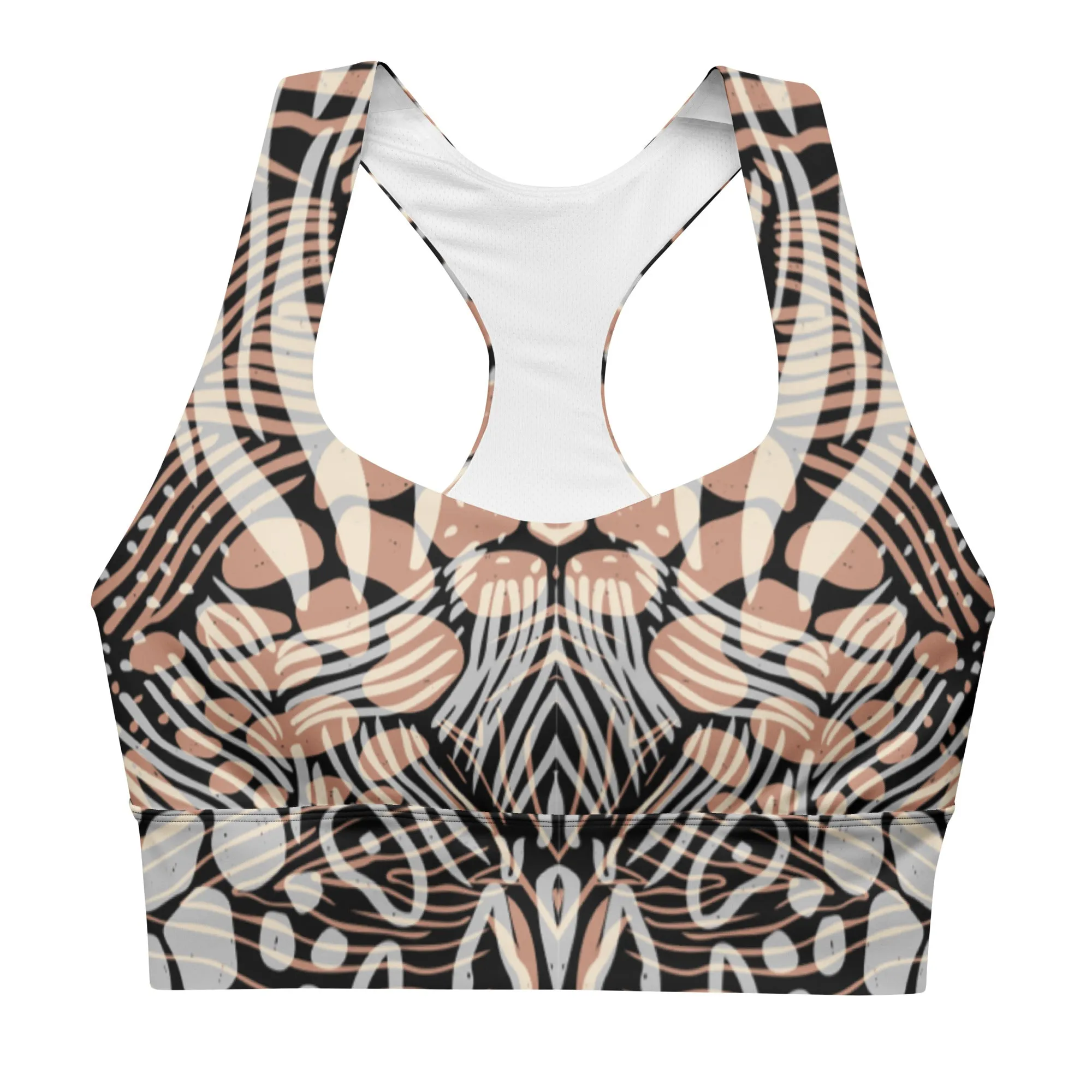 Wild & Fun Animal Print Longline Sports Bra, lioness-love