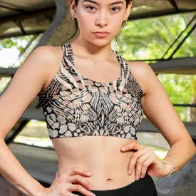 Wild & Fun Animal Print Longline Sports Bra, lioness-love