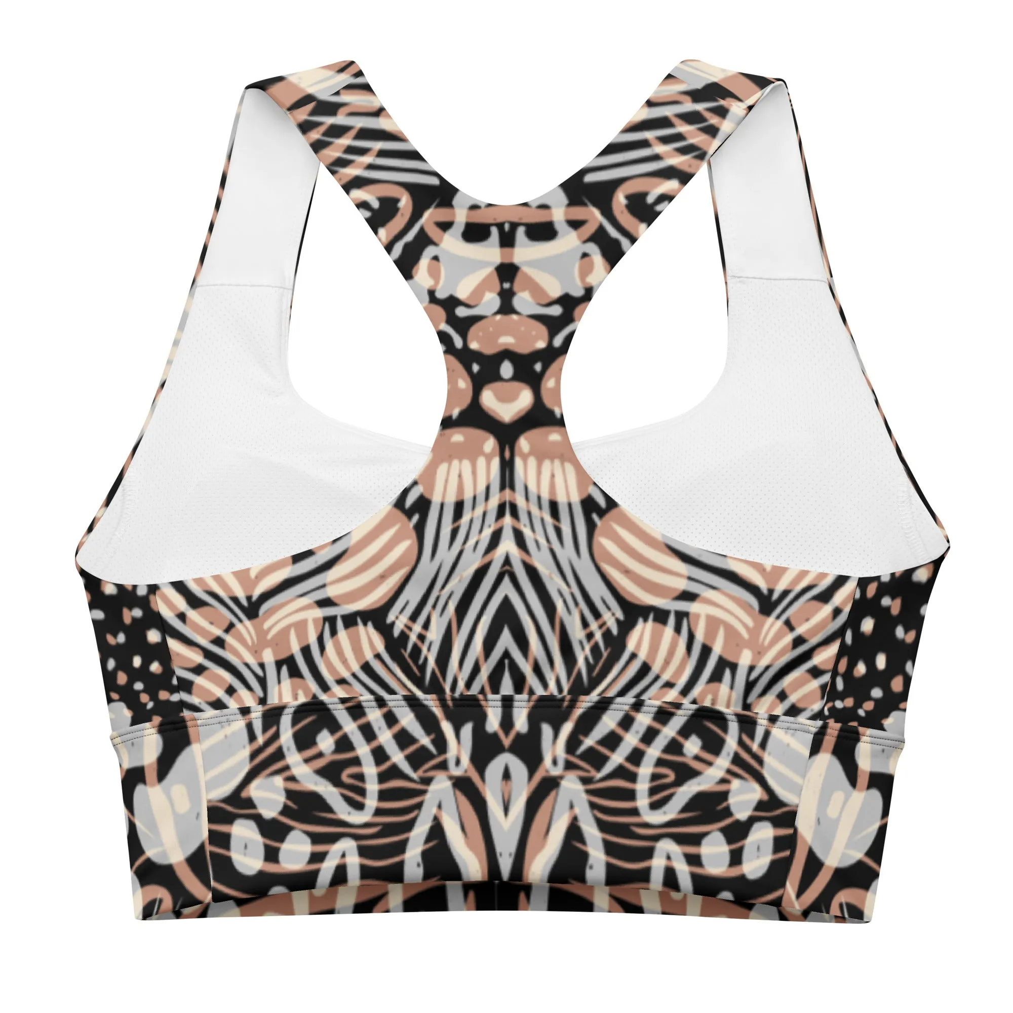 Wild & Fun Animal Print Longline Sports Bra, lioness-love