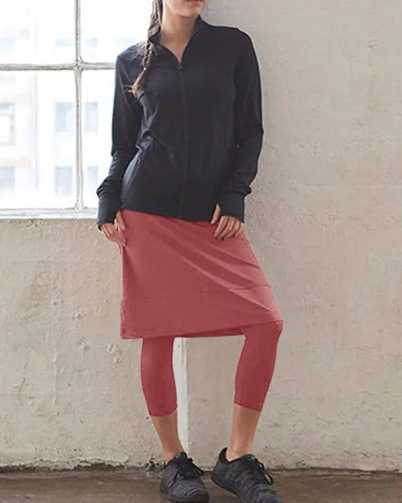 Women 20" Knee Length Tennis Skirt with Built in Legging Golf Skirts Skirted Legging with Pockets