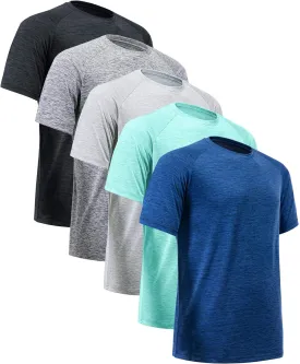 Workout Shirts for Men Short Sleeve Quick Dry Athletic Gym Active T Shirt Moisture Wicking