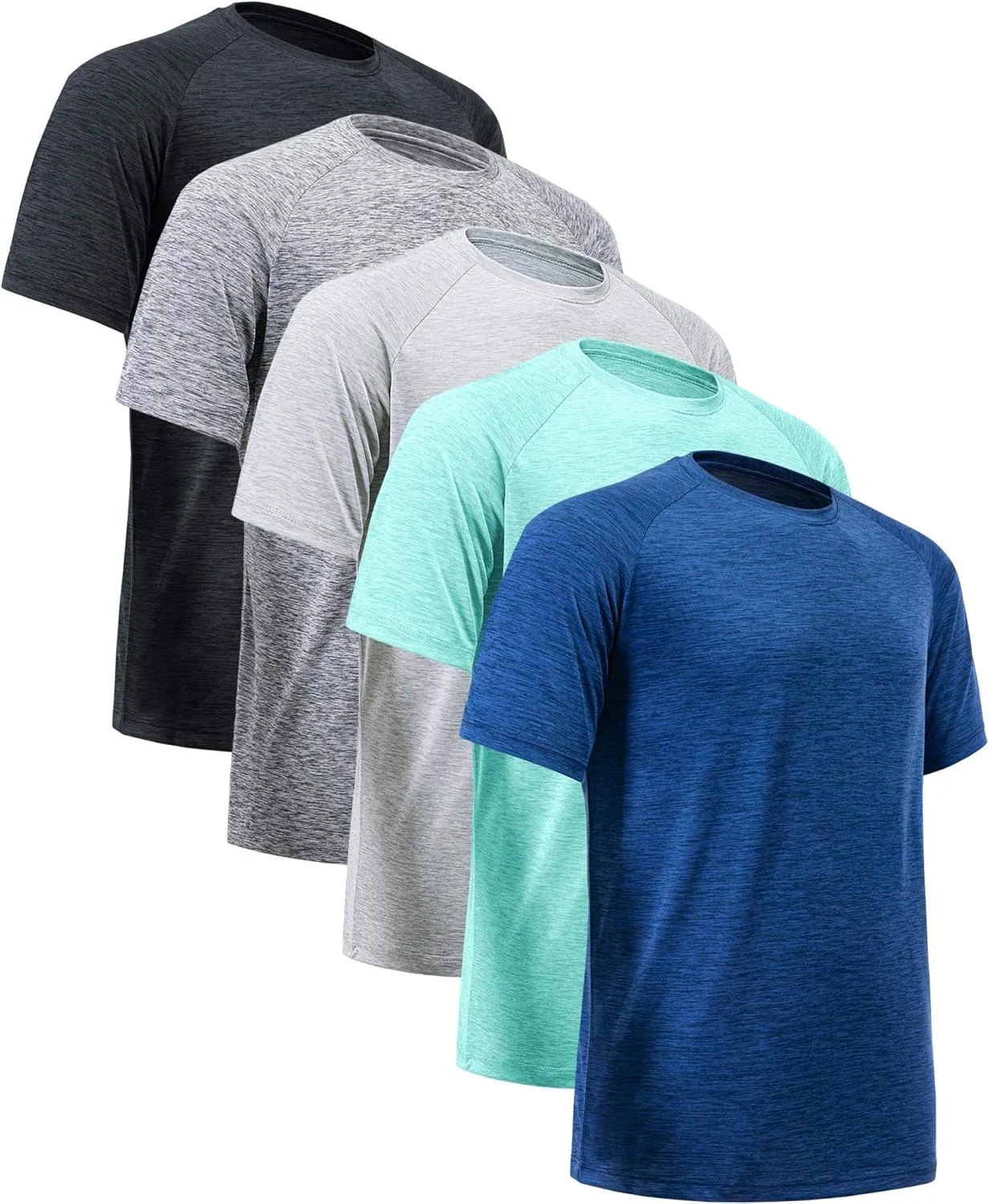 Workout Shirts for Men Short Sleeve Quick Dry Athletic Gym Active T Shirt Moisture Wicking