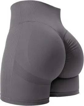 YEOREO Women High Waist Workout Yoga Gym Smile Contour Seamless Cycling Shorts