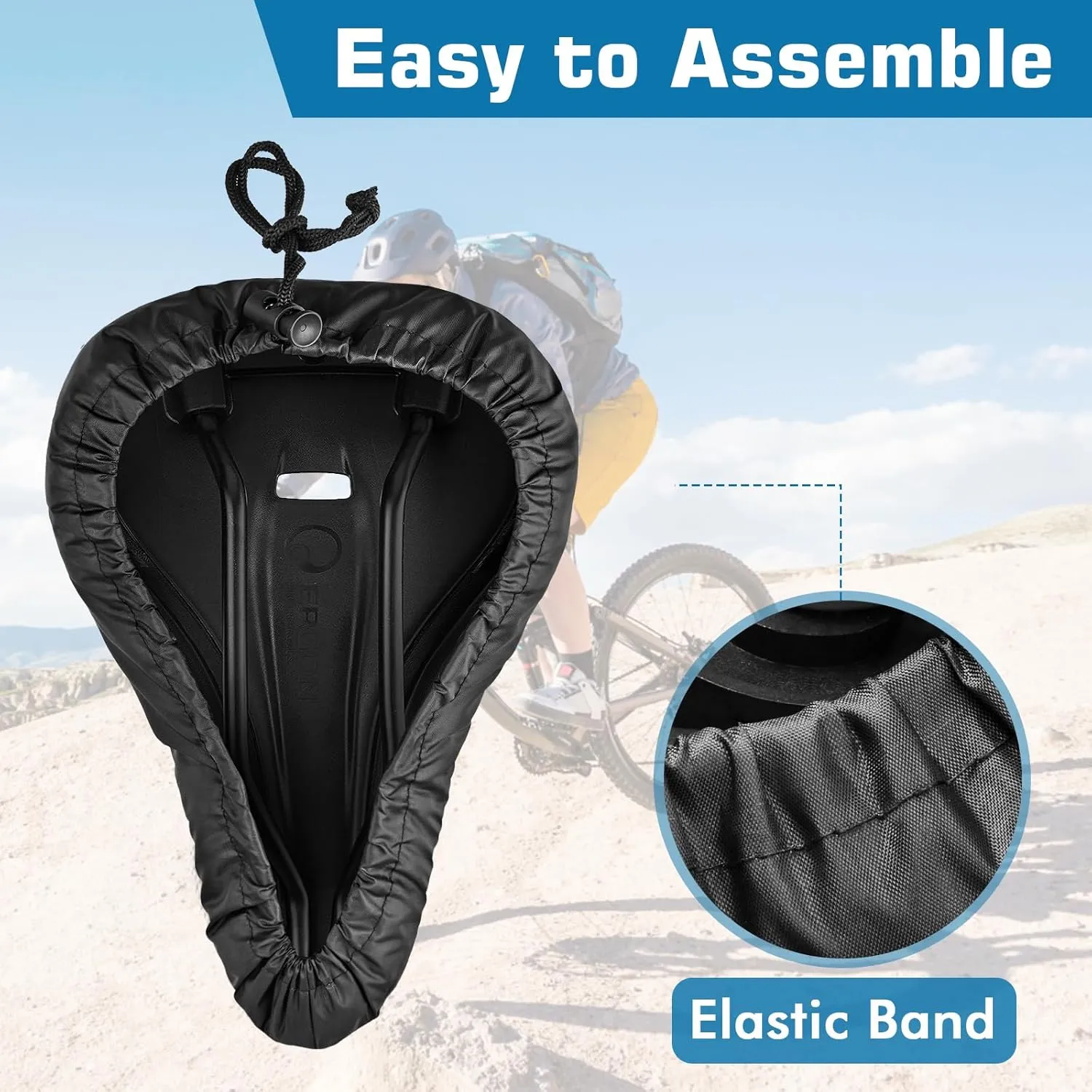 Zacro Bike Seat Rain Cover, 2 Pcs Waterproof Sun & Dust Protector, Washable Bike Seat Cushion for Women Men City/Mountain