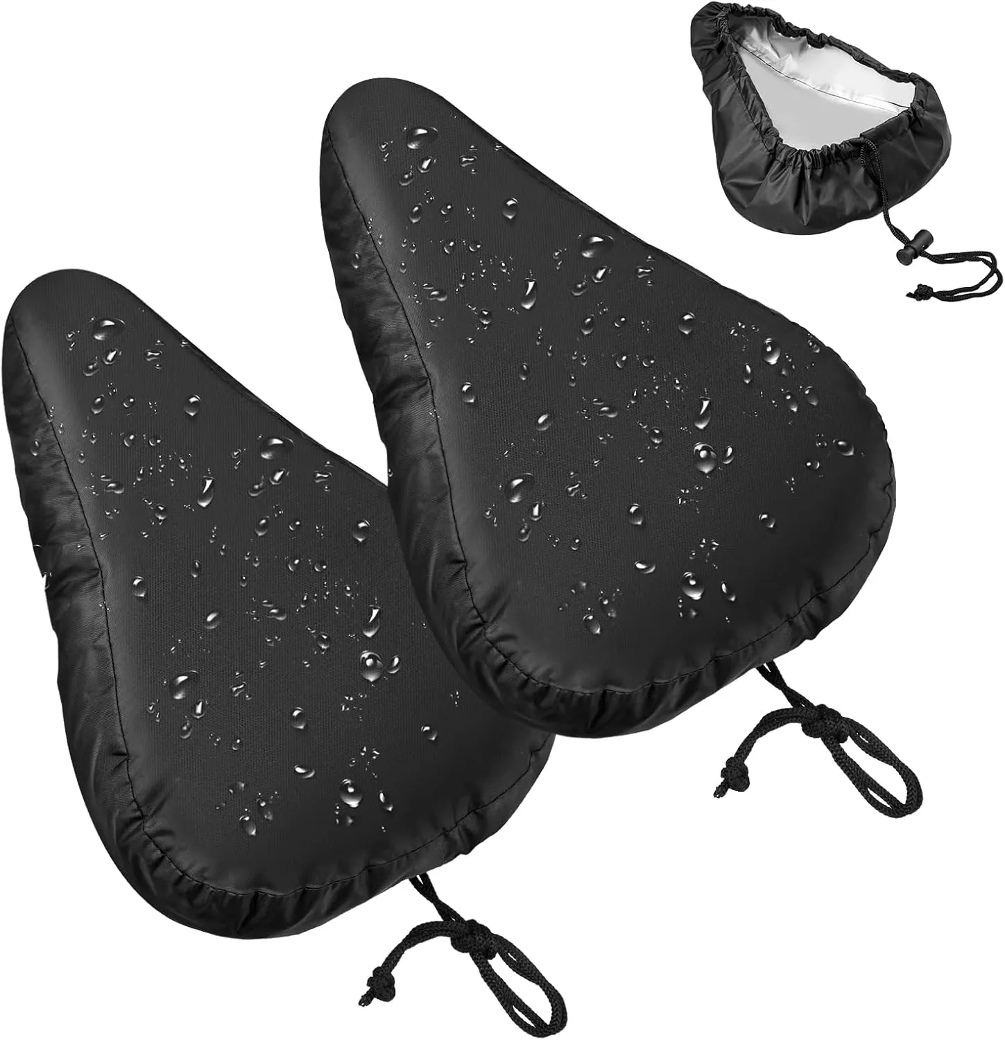 Zacro Bike Seat Rain Cover, 2 Pcs Waterproof Sun & Dust Protector, Washable Bike Seat Cushion for Women Men City/Mountain